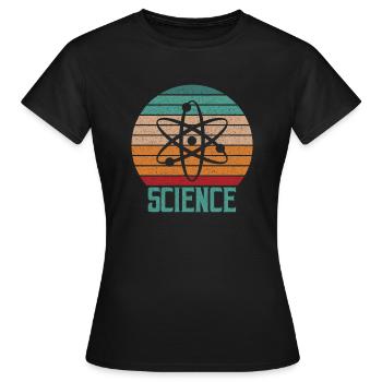 Science atom t-shirt - T-shirt Femme - noir - Devant - AI Model Female 172 dark (172cm)