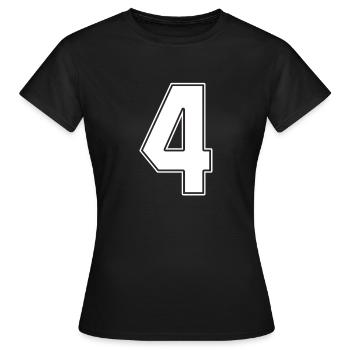 4 Jahre Trikotnummer 4 - Frauen T-Shirt - Schwarz - Vorne - AI Model Female 172 dark (172cm)