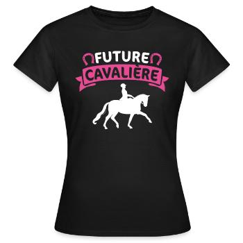 future cavalière - T-shirt Femme - noir - Devant - AI Model Female 172 dark (172cm)