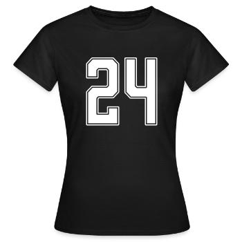 24 ans numéro maillot 24 - T-shirt Femme - noir - Devant - AI Model Female 172 dark (172cm)