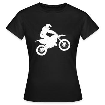 motocross rider t-shirt motorcycle sport moto - T-shirt Femme - noir - Devant - AI Model Female 172 dark (172cm)