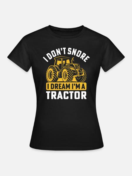 je ne ronfle pas je rêve je suis un tracteur - T-shirt Femme - noir