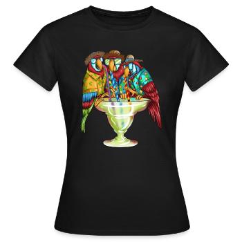 Cocktail Margarita Papagei trinken gern Margaritas - Frauen T-Shirt - Schwarz - Vorne - AI Model Female 172 dark (172cm)