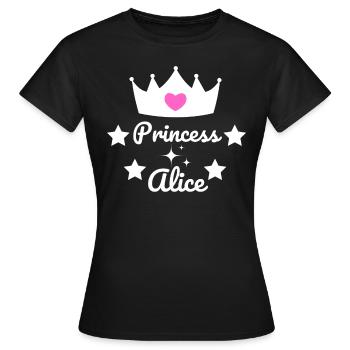 PRINCESS ALICE - T-shirt Femme - noir - Devant - AI Model Female 172 dark (172cm)