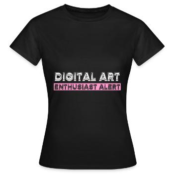 Digital art enthusiast alert! - Frauen T-Shirt - Schwarz - Vorne - AI Model Female 172 dark (172cm)