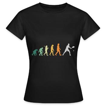 Tennis Tennisspieler Retro Style - Evolution - Frauen T-Shirt - Schwarz - Vorne - AI Model Female 172 dark (172cm)