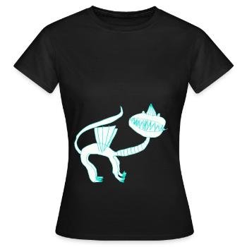 Drache - Frauen T-Shirt - Schwarz - Vorne - AI Model Female 172 dark (172cm)