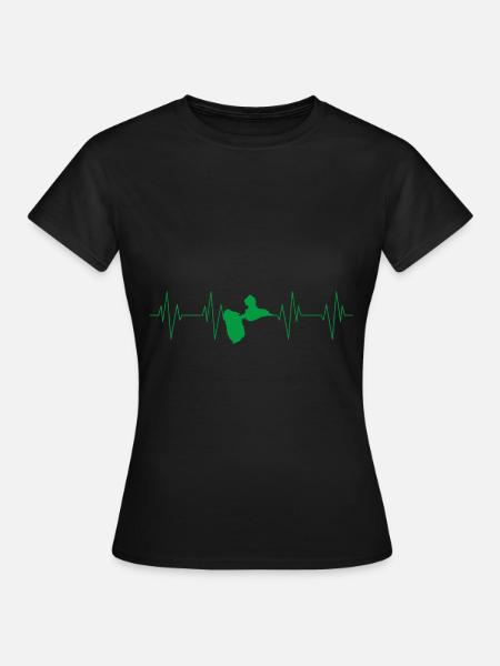 Guadeloupe-Herzfrequenz - Frauen T-Shirt - Schwarz
