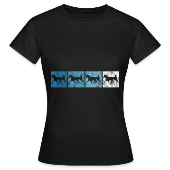 Trotteur trotter dans un style rétro ou vintage - T-shirt Femme - noir - Devant - AI Model Female 172 dark (172cm)