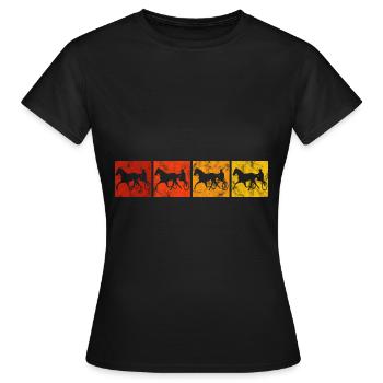 Trotteur trotter dans un style rétro ou vintage - T-shirt Femme - noir - Devant - AI Model Female 172 dark (172cm)