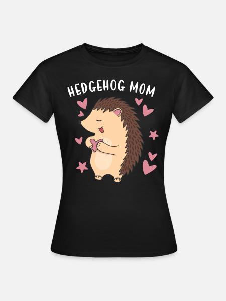 Hedgie Hedgehog Mom Hedgehog - Frauen T-Shirt - Schwarz