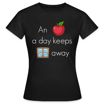 At Apple a day keeps windows away operating system - Women's T-Shirt - black - Front - AI Model Female 172 dark (172cm)