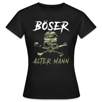 Böser alter Mann Camouflage Tarnmuster Totenkopf - Frauen T-Shirt - Schwarz - Vorne - AI Model Female 172 dark (172cm)