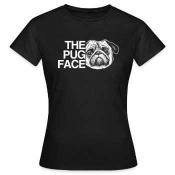 The Pug Face Hund und Hundehalter französische Bul - Frauen T-Shirt - Schwarz - Vorne - AI Model Female 172 dark (172cm)
