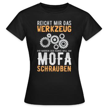 Mofa Werkzeug Spruch - Moped Simson Geschenkidee - Frauen T-Shirt - Schwarz - Vorne - AI Model Female 172 dark (172cm)