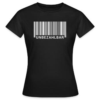 Unbezahlbar Barcode - Frauen T-Shirt - Schwarz - Vorne - AI Model Female 172 dark (172cm)