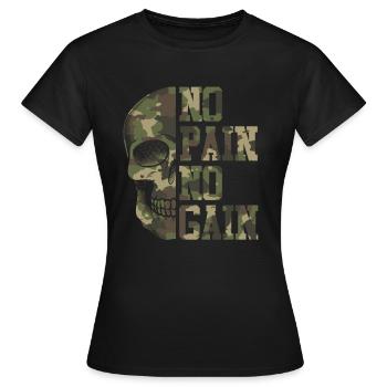 Kein Schmerz kein Gewinn - Frauen T-Shirt - Schwarz - Vorne - AI Model Female 172 dark (172cm)