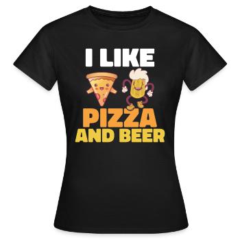 J’aime la pizza et la bière - T-shirt Femme - noir - Devant - AI Model Female 172 dark (172cm)