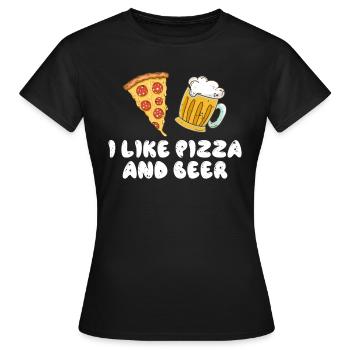 J’aime la pizza et la bière - T-shirt Femme - noir - Devant - AI Model Female 172 dark (172cm)