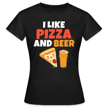 J’aime la pizza et la bière - T-shirt Femme - noir - Devant - AI Model Female 172 dark (172cm)