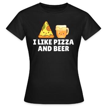 J’aime la pizza et la bière - T-shirt Femme - noir - Devant - AI Model Female 172 dark (172cm)