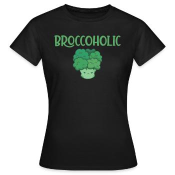 Broccoholic Vegan Fleischlos und Brokkoli - Frauen T-Shirt - Schwarz - Vorne - AI Model Female 172 dark (172cm)