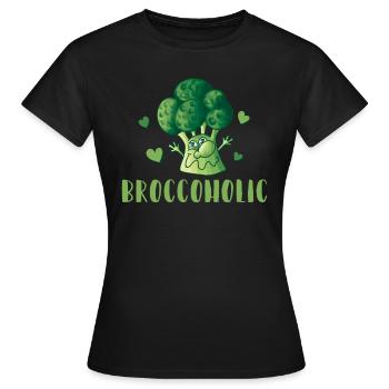 Broccoholic alimentation saine aliments à base de plantes - T-shirt Femme - noir - Devant - AI Model Female 172 dark (172cm)