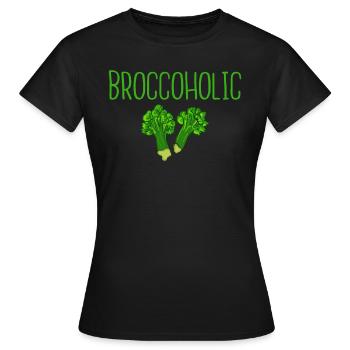 Broccoholic Gesundes Gemüse Fleischlos Vegan - Frauen T-Shirt - Schwarz - Vorne - AI Model Female 172 dark (172cm)