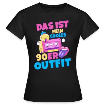 Das ist mein cooles 90er Outfit 90s Boyband Modesü - Frauen T-Shirt - Schwarz - Vorne - AI Model Female 172 dark (172cm)