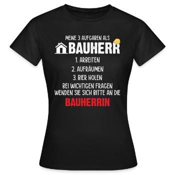 Meine Aufgaben als Bauherr - Frauen T-Shirt - Schwarz - Vorne - AI Model Female 172 dark (172cm)