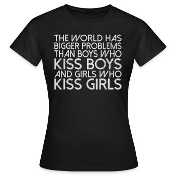 Le monde a de plus gros problèmes que les personnes LGBTQ+ - T-shirt Femme - noir - Devant - AI Model Female 172 dark (172cm)