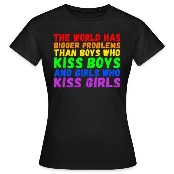 Le monde a de plus gros problèmes que les personnes LGBTQ+ - T-shirt Femme - noir - Devant - AI Model Female 172 dark (172cm)