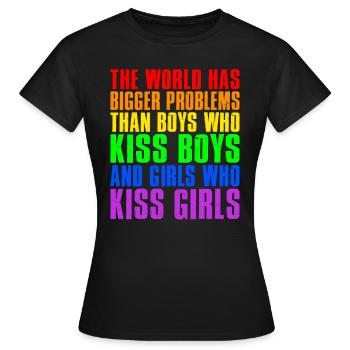 Le monde a de plus gros problèmes que les personnes LGBTQ+ - T-shirt Femme - noir - Devant - AI Model Female 172 dark (172cm)