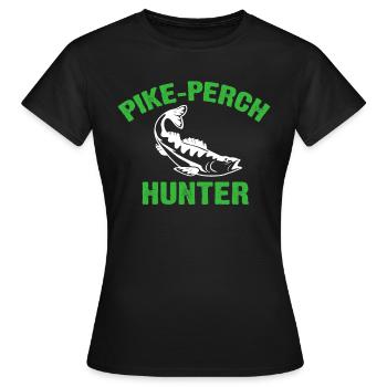 Fishing friends Pike Perch Hunter - Women's T-Shirt - black - Front - AI Model Female 172 dark (172cm)