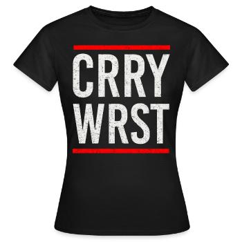 Currywurst design in HipHop Style - Women's T-Shirt - black - Front - AI Model Female 172 dark (172cm)