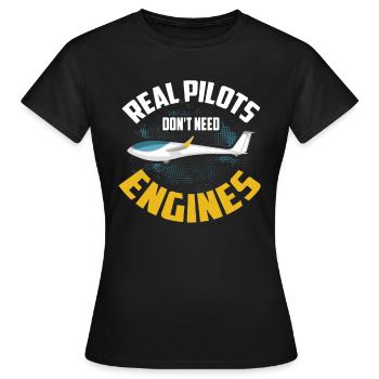 Pilot Flugzeug Segelflugzeug Flugsport Flugschule - Frauen T-Shirt - Schwarz - Vorne - AI Model Female 172 dark (172cm)