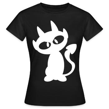 Little Evil White Devil T-Shirt - T-shirt Femme - noir - Devant - AI Model Female 172 dark (172cm)
