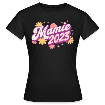 Annonce Grossesse 2023 - Future Mamie 2023 - T-shirt Femme - noir - Devant - AI Model Female 172 dark (172cm)