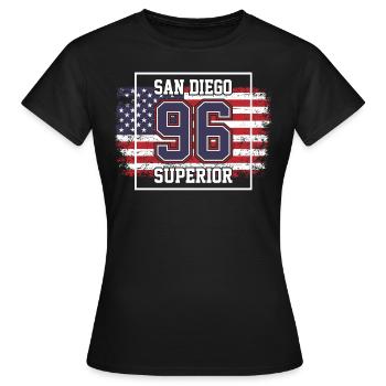 San Diego - Women's T-Shirt - black - Front - AI Model Female 172 dark (172cm)