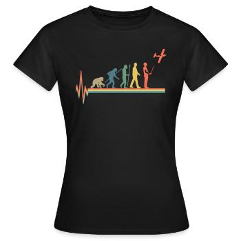 Modellflug Evolution Retro Vintage Designer - Frauen T-Shirt - Schwarz - Vorne - AI Model Female 172 dark (172cm)