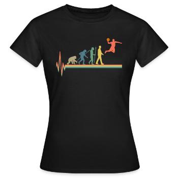 Evolution Basketball Retro Vintage Heartbeat - Frauen T-Shirt - Schwarz - Vorne - AI Model Female 172 dark (172cm)