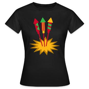 Feux d’artifice Pyro - T-shirt Femme - noir - Devant - AI Model Female 172 dark (172cm)