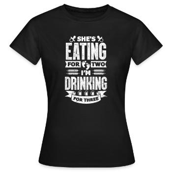 Schwangerschaft Vater - Frauen T-Shirt - Schwarz - Vorne - AI Model Female 172 dark (172cm)