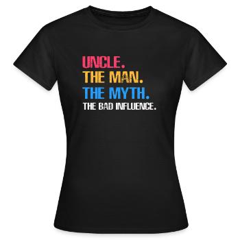 uncle - Women's T-Shirt - black - Front - AI Model Female 172 dark (172cm)