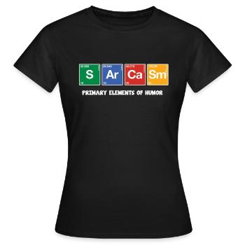 sarcasm - Women's T-Shirt - black - Front - AI Model Female 172 dark (172cm)