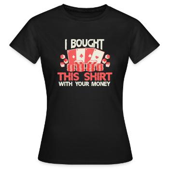 Poker Pokern Pokerspieler Pokerface Geschenk - Frauen T-Shirt - Schwarz - Vorne - AI Model Female 172 dark (172cm)