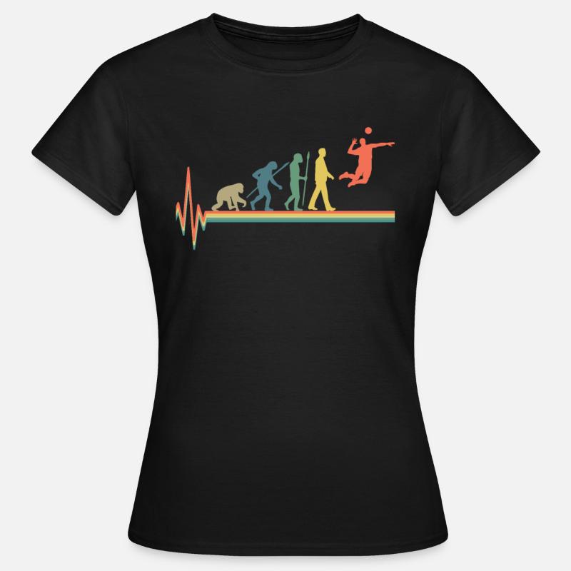 Evolution Volleyball Retro heartbeat - Women's T-Shirt - black