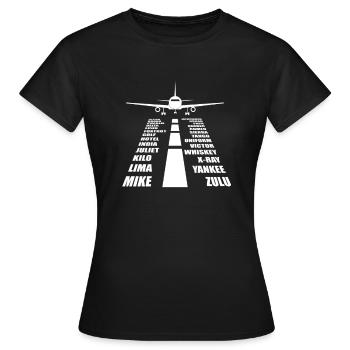 Pilote - T-shirt Femme - noir - Devant - AI Model Female 172 dark (172cm)
