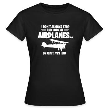 Avions - T-shirt Femme - noir - Devant - AI Model Female 172 dark (172cm)