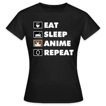 Anime - Women's T-Shirt - black - Front - AI Model Female 172 dark (172cm)